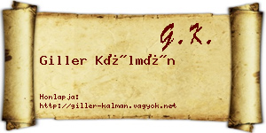 Giller Kálmán névjegykártya
